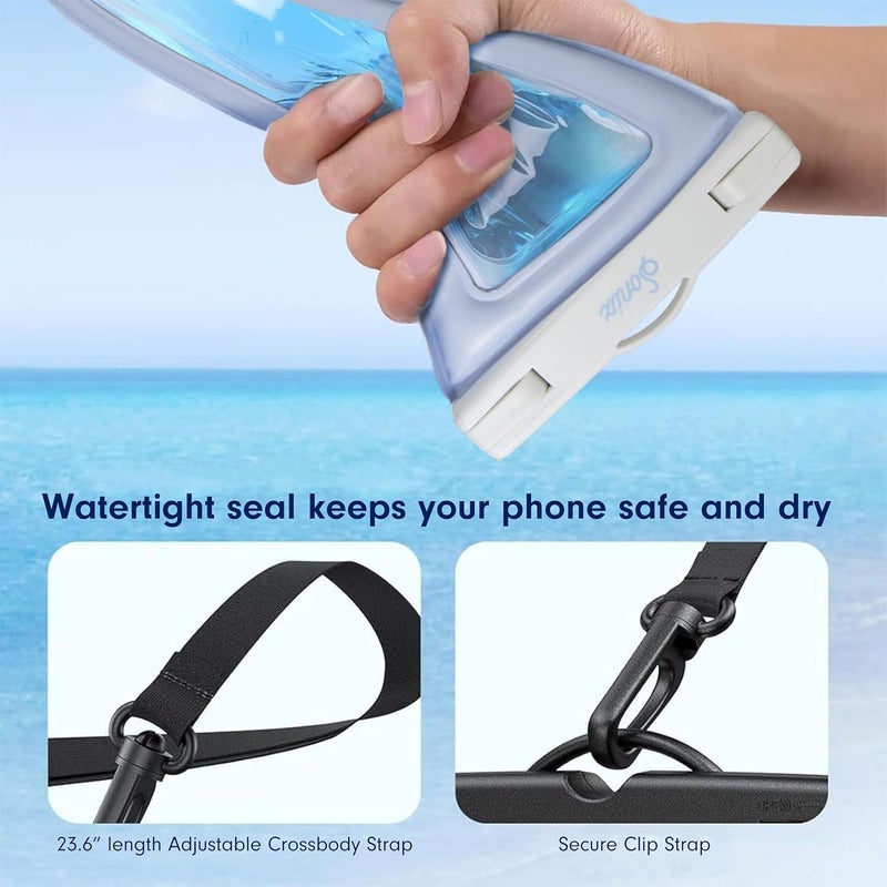 Sonix Waterproof Phone Pouch - Floating Phone Case Dry Bag w/Crossbody Lanyard - Beach Cruise Travel Essentials - Compatible w/All Devices, Touchscreen Friendly | Cherry on Top - Image 5